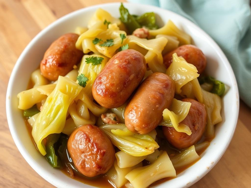 Braised Cabbage with Sausages. Nutrition and health considerations