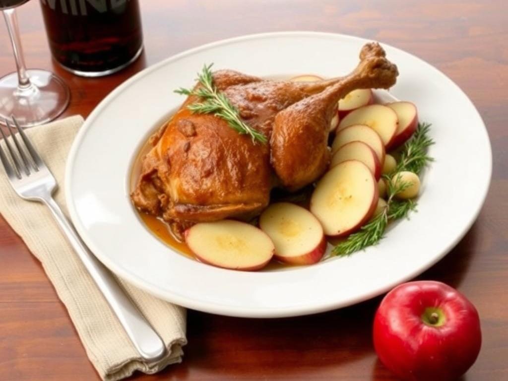 Roast Duck with Apples. Wine and Beverage Pairings