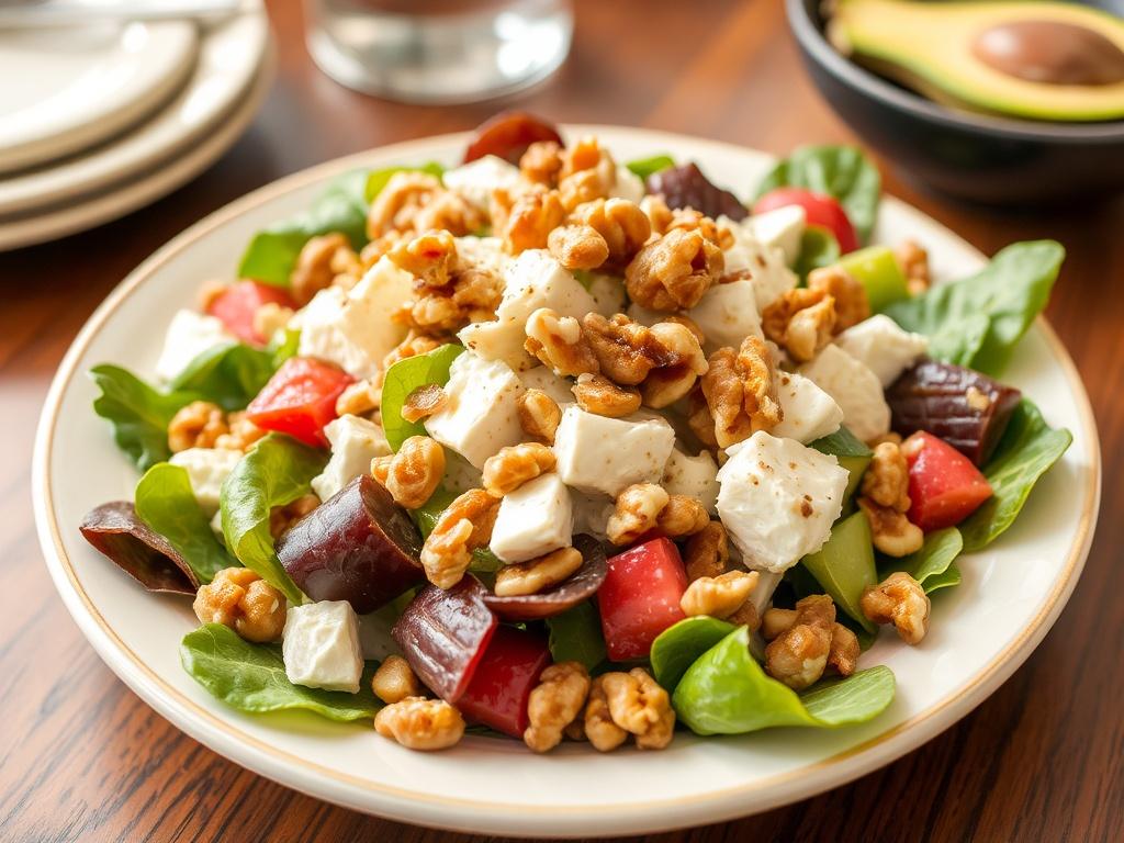 Waldorf Salad with Walnuts. Bringing It to the Table