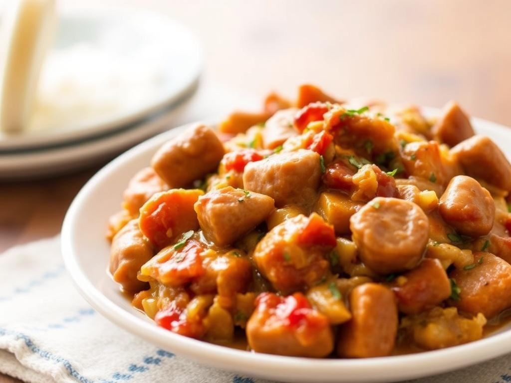 Slow Cooker Sausage Casserole. Final serving ideas and a gentle nudge to try it