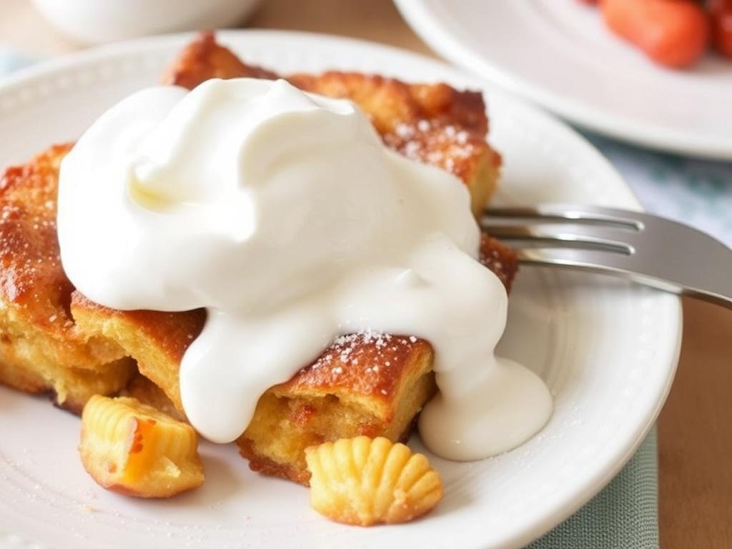 Sweet and Savory Brunch Recipes. Sweet recipe: Oven-baked French Toast Casserole with Vanilla Cream