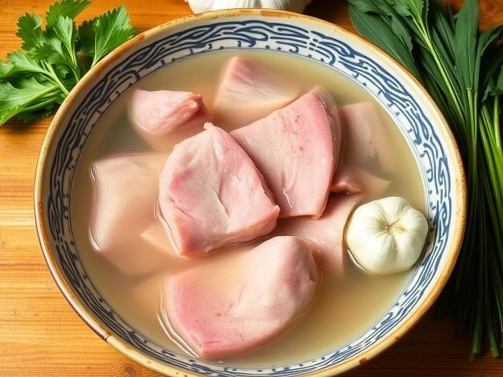 Boiled Pork with Garlic. Choosing the right cut of pork