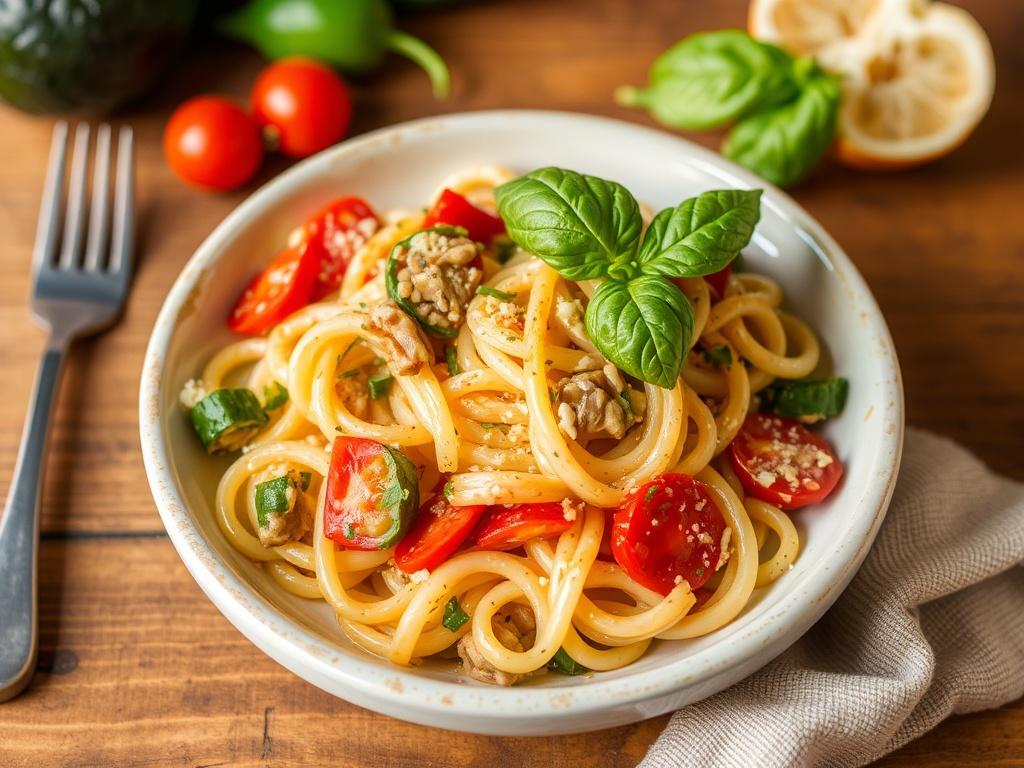 Vegetable Pasta Primavera. Adaptations for Dietary Needs