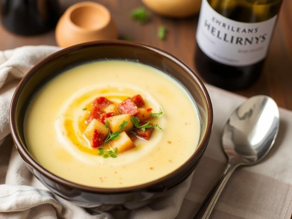Potato, Leek & Chorizo Soup. Serving suggestions and wine or beer pairings