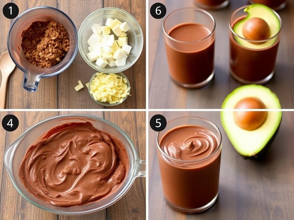 Avocado Chocolate Mousse. Step-by-step recipe: classic creamy version